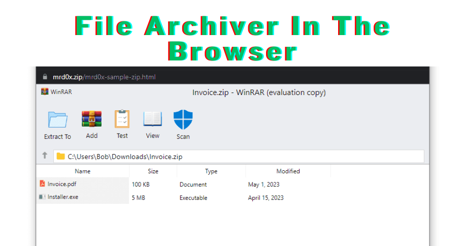 File Archivers in the Browser' phishing kit ZIP domains