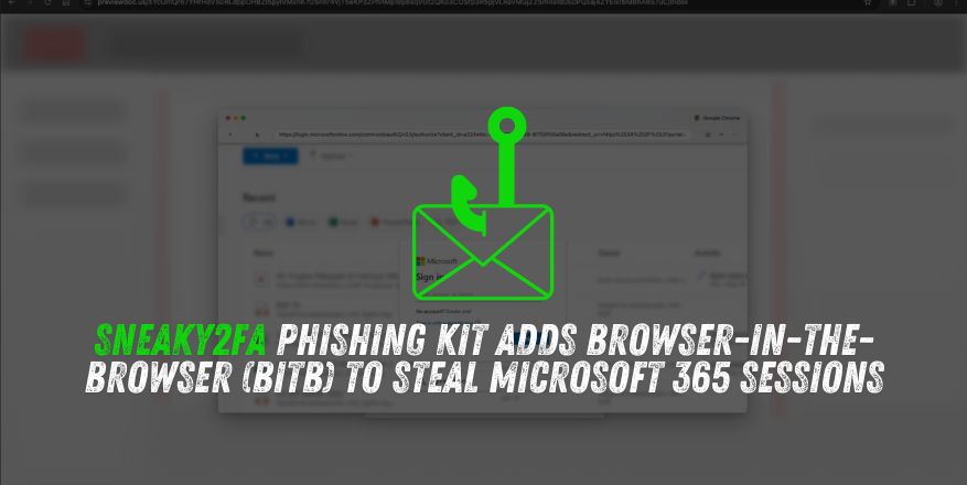 Sneaky2FA Phishing Kit Adds Browser-in-the-Browser (BitB) to Steal Microsoft 365 Sessions